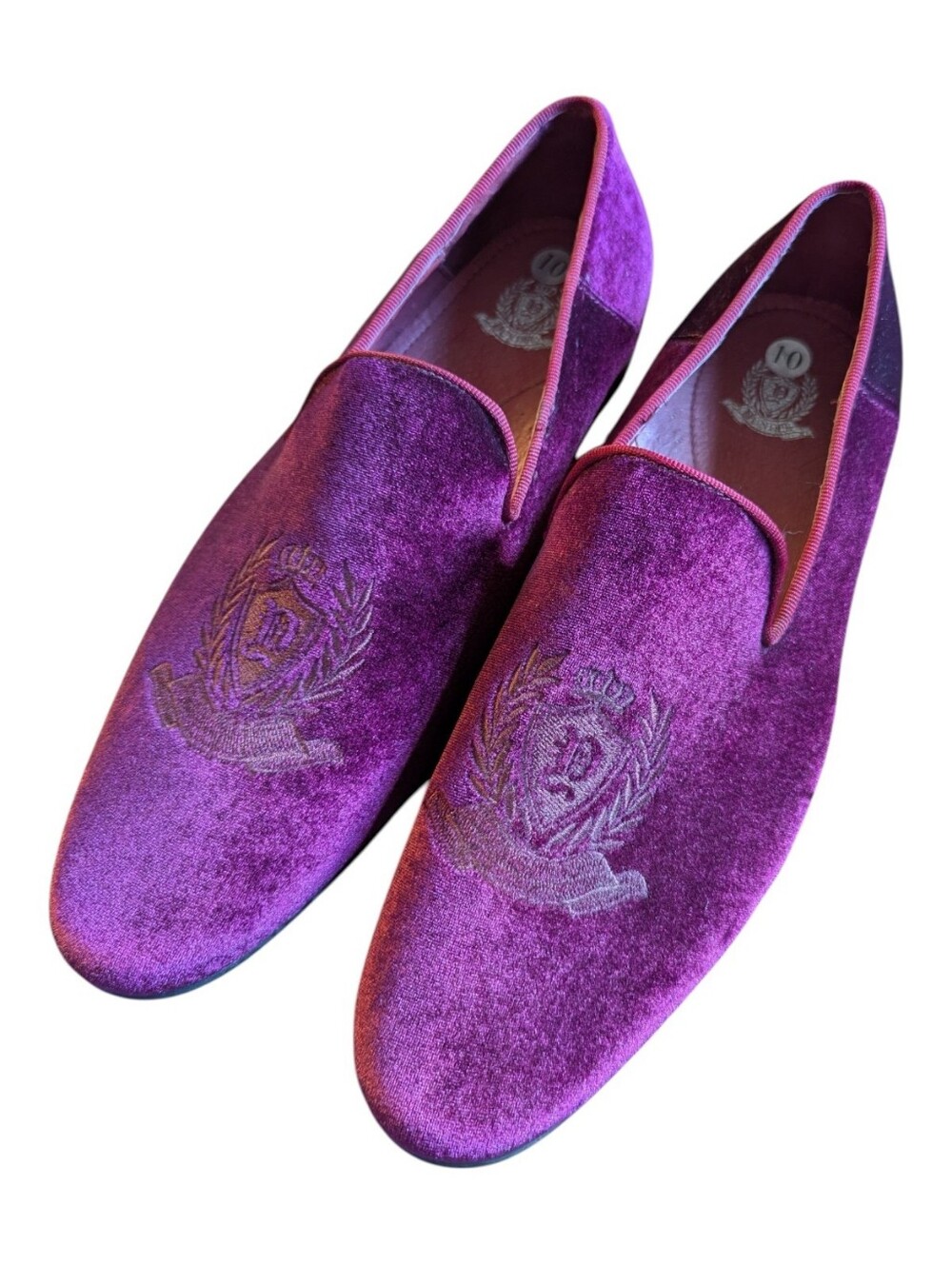 Dundee Leather Velvet Wine Loafer slipper EU 43 Men's NWT